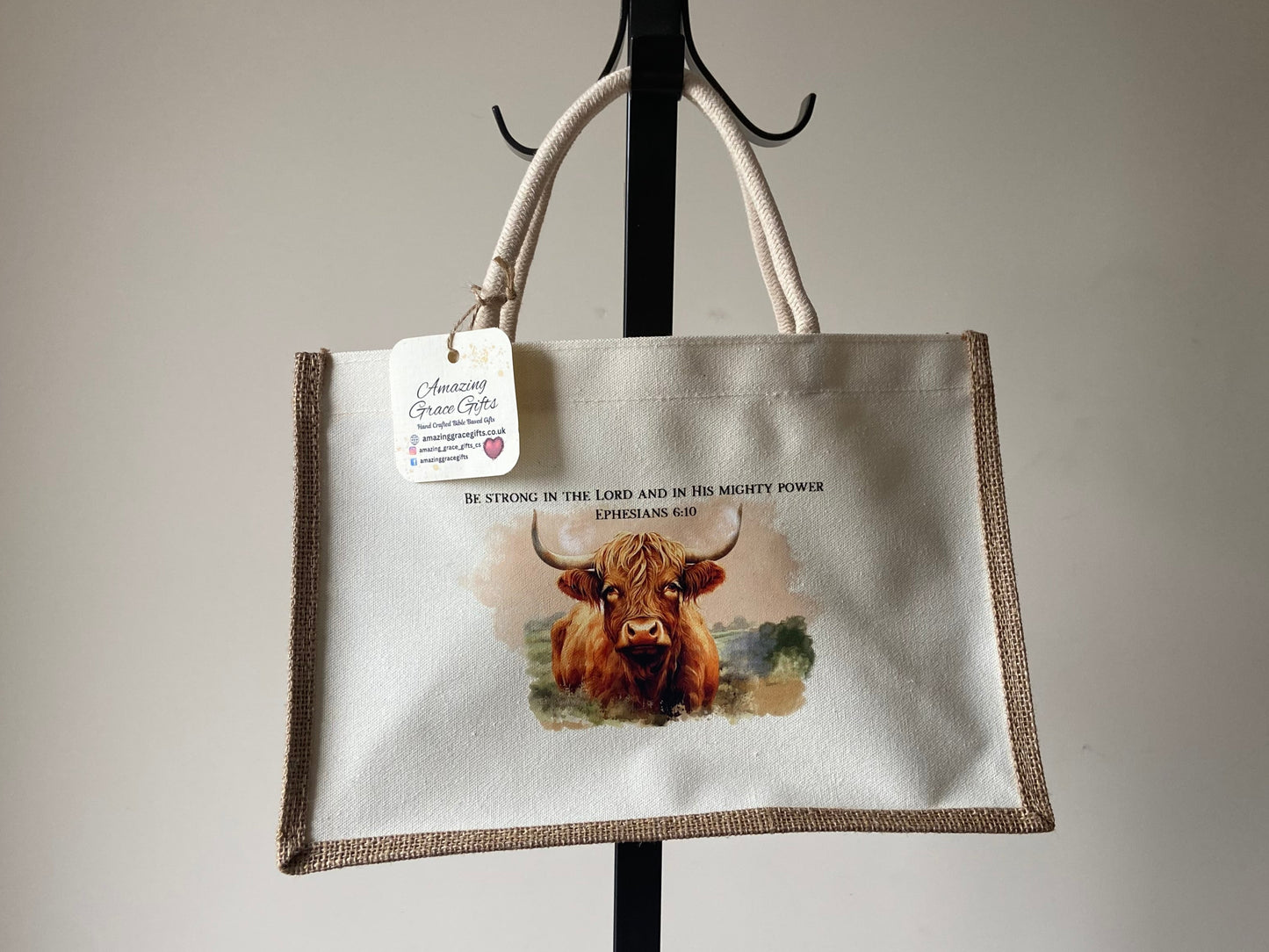 Medium Canvas Tote Bag - Be Strong In The Lord Ephesians 6:10