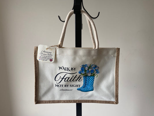 Medium Canvas Tote Bag - Love is Patient, Love Is Kind 1 Corinthians 13:4-8