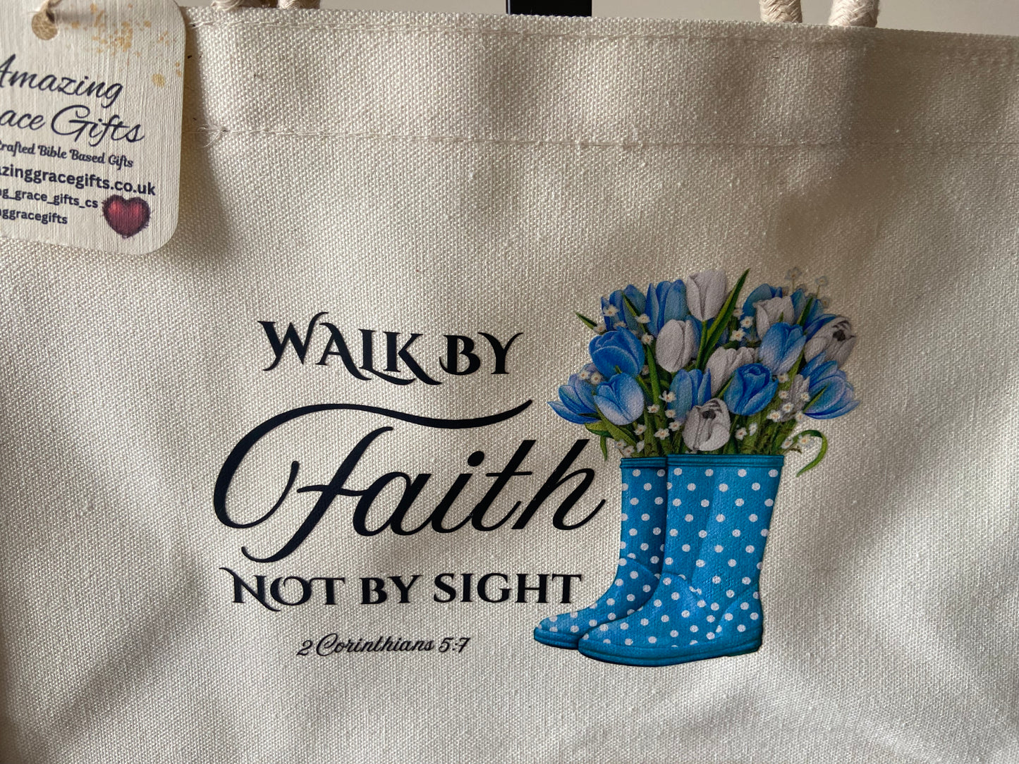 Medium Canvas Tote Bag - Love is Patient, Love Is Kind 1 Corinthians 13:4-8