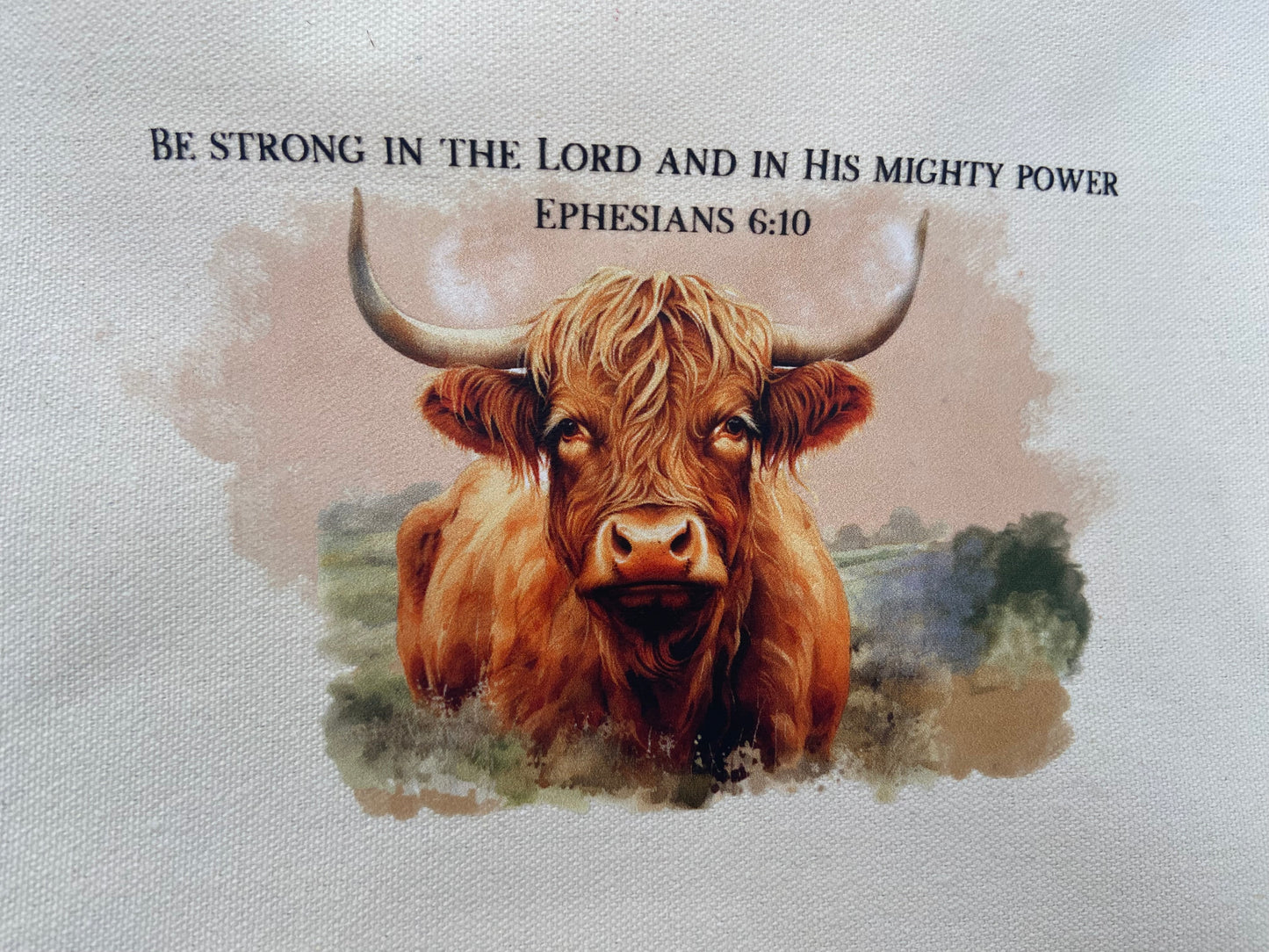 Medium Canvas Tote Bag - Be Strong In The Lord Ephesians 6:10