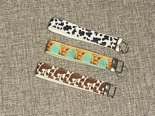 Keychain Wristlet - Cow Theme