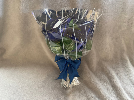 Satin Ribbon Rose Bouquets - Navy Blue