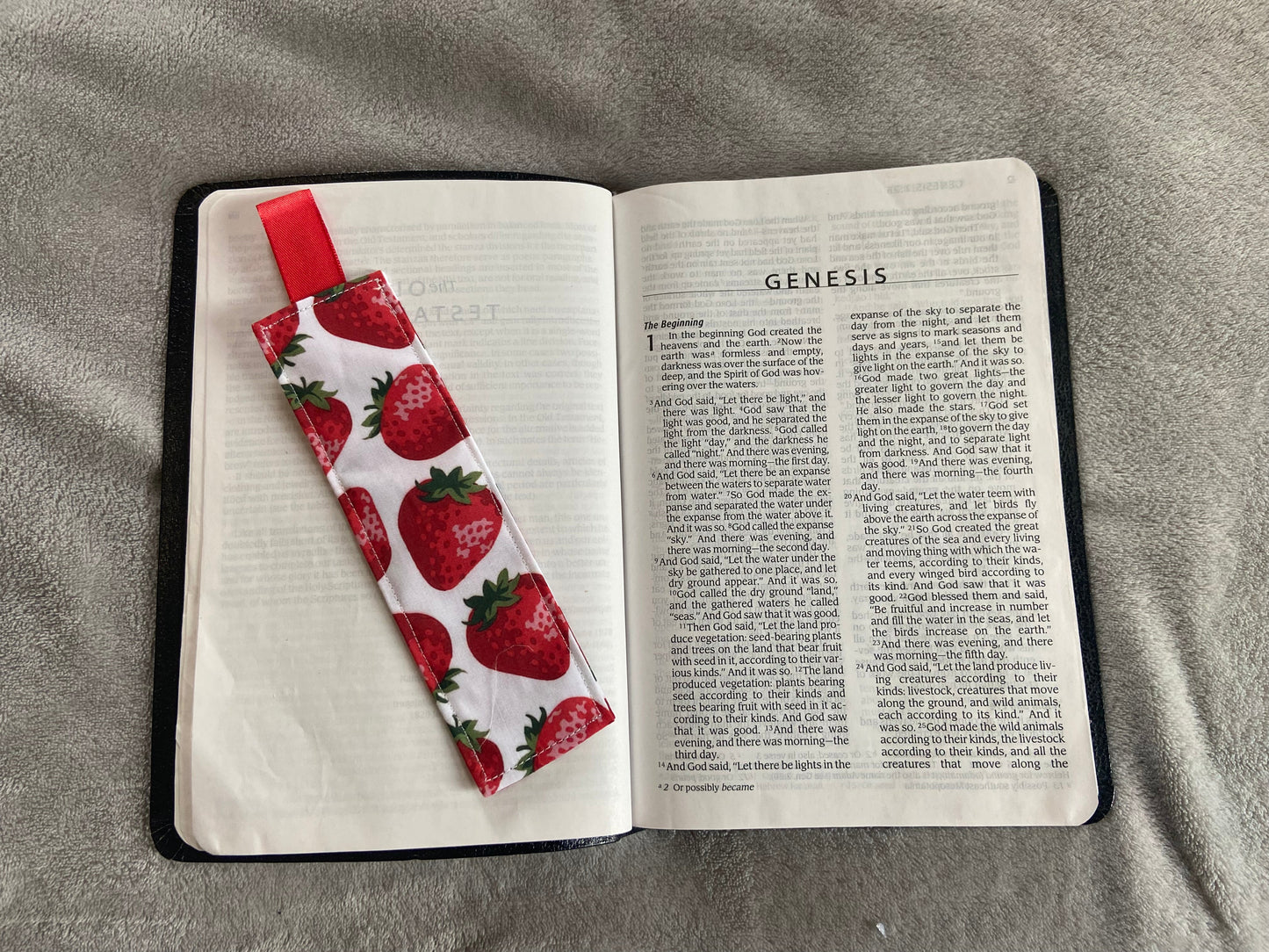 Fabric Bookmarks - Red Berries