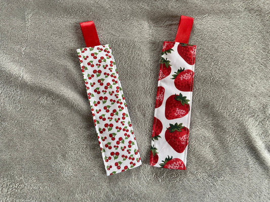 Fabric Bookmarks - Red Berries