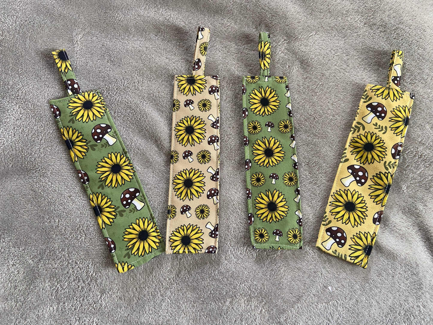 Fabric Bookmarks - Mushroom Sunflower