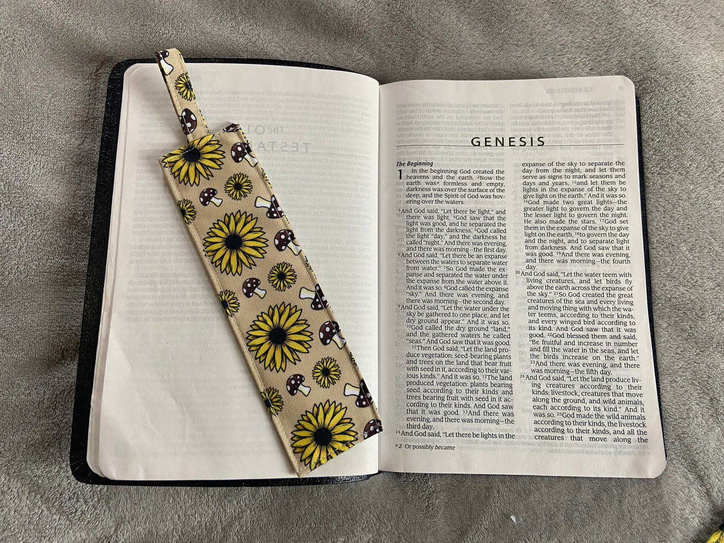 Fabric Bookmarks - Mushroom Sunflower