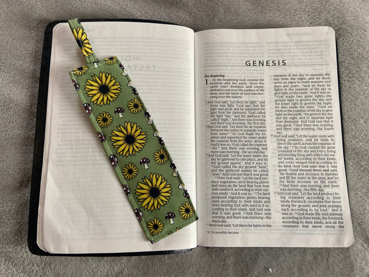 Fabric Bookmarks - Mushroom Sunflower