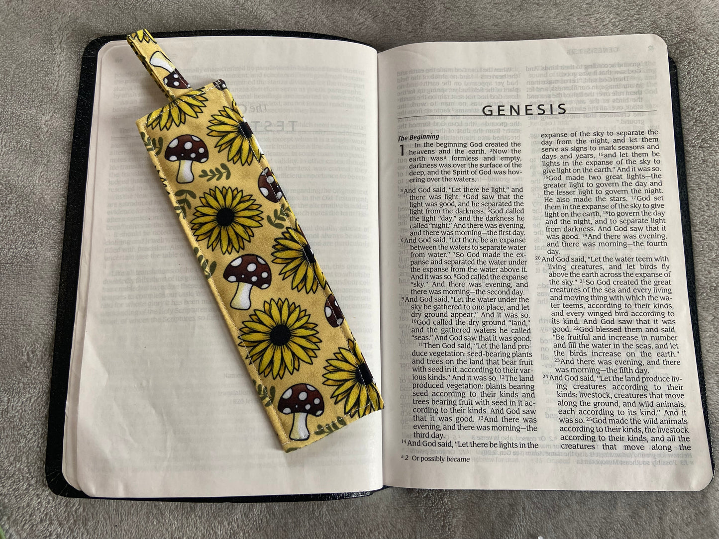 Fabric Bookmarks - Mushroom Sunflower