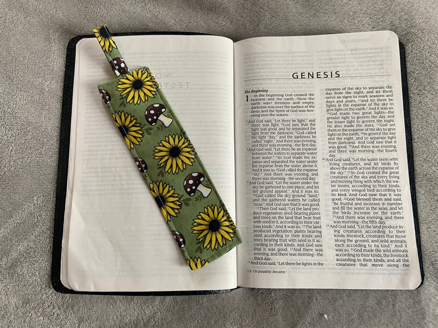 Fabric Bookmarks - Mushroom Sunflower