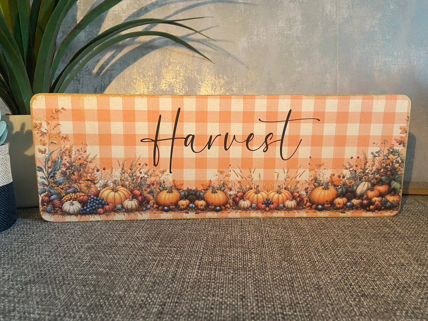 Harvest Wooden Freestanding Plaque 35x12cm
