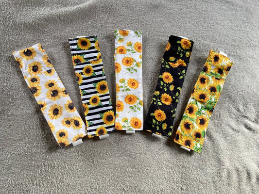 Fabric Pen Holder Bookmark - Sunflowers