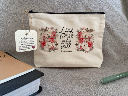 Canvas Pencil Case - The Lord Will Fight For You Exodus 14:14