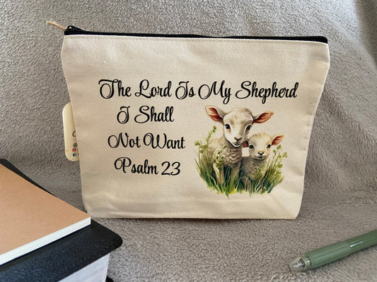 Canvas Pencil Case - The Lord Is My Shepherd Psalm 23