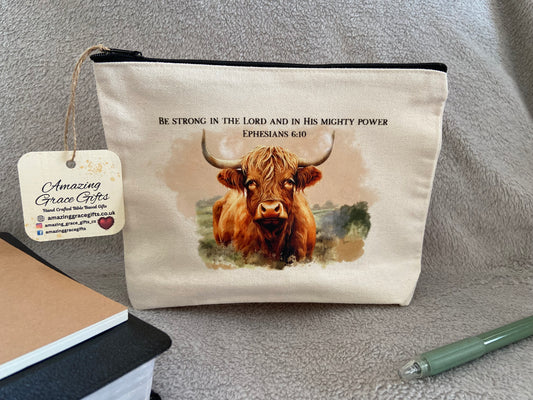 Canvas Pencil Case - Be Strong In The Lord Ephesians 6:10