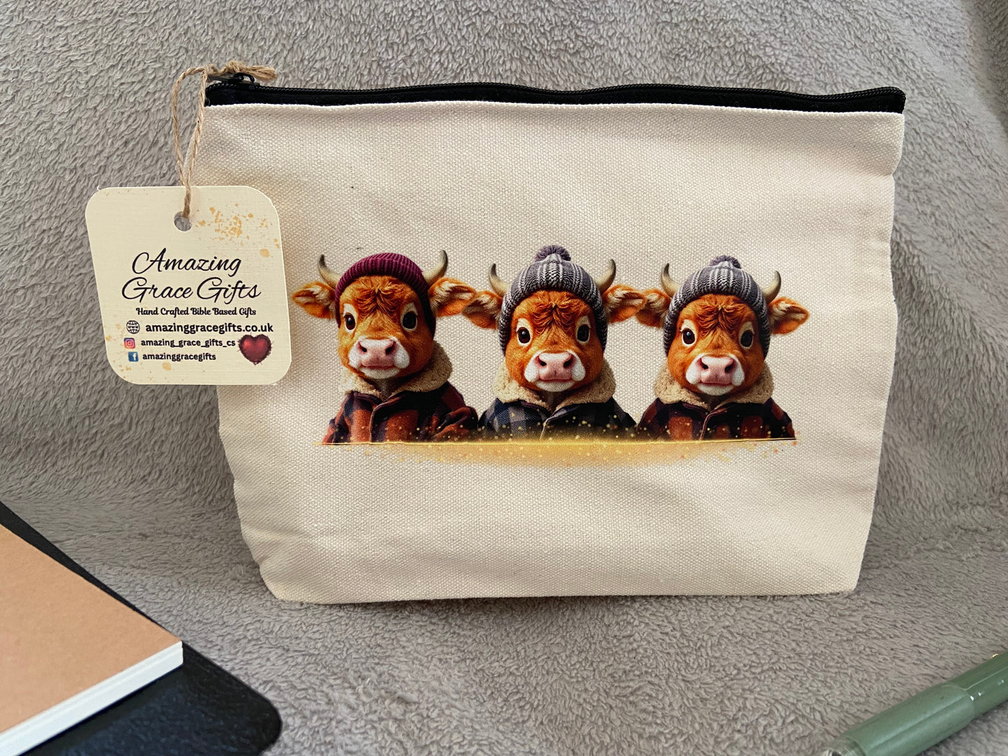 Canvas Pencil Case - Highland Cows