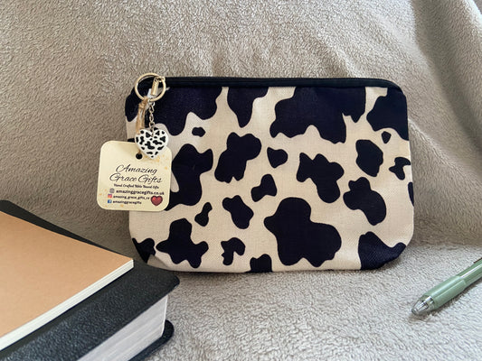Canvas Small Pouch - Cow Hide Pattern