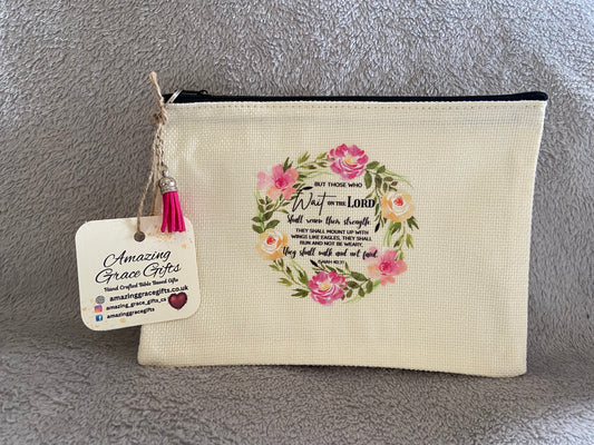 Canvas Small Pouch - Those Who Wait On The Lord Will Renew Their Strength Isaiah 40:31