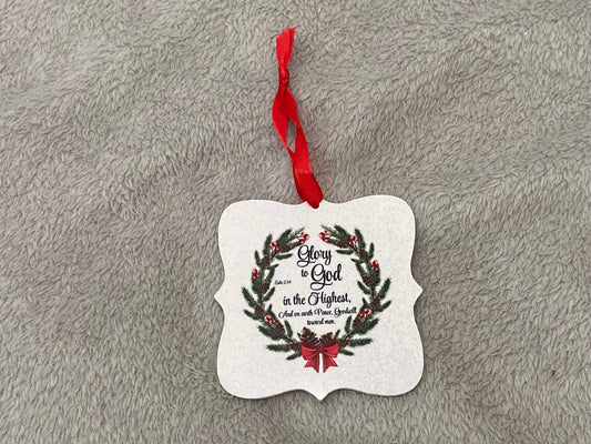 Acrylic Hanging CHRISTmas decoration - Glory to God In The Highest Luke 2:14