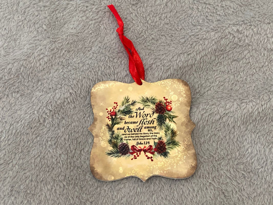 Acrylic Hanging CHRISTmas decoration - Word Became Flesh John 1:14