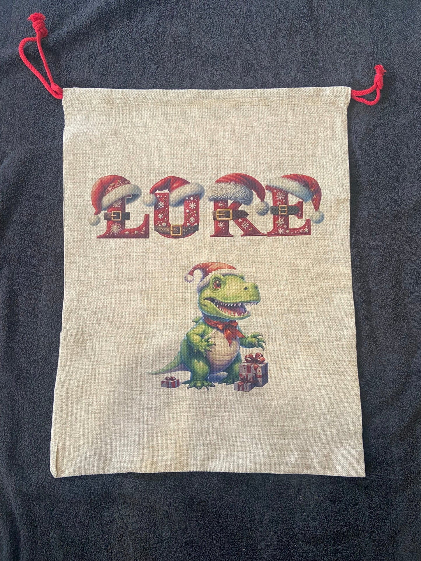 Personalised Name Extra Large Burlap Christmas Sacks - Choice of Image