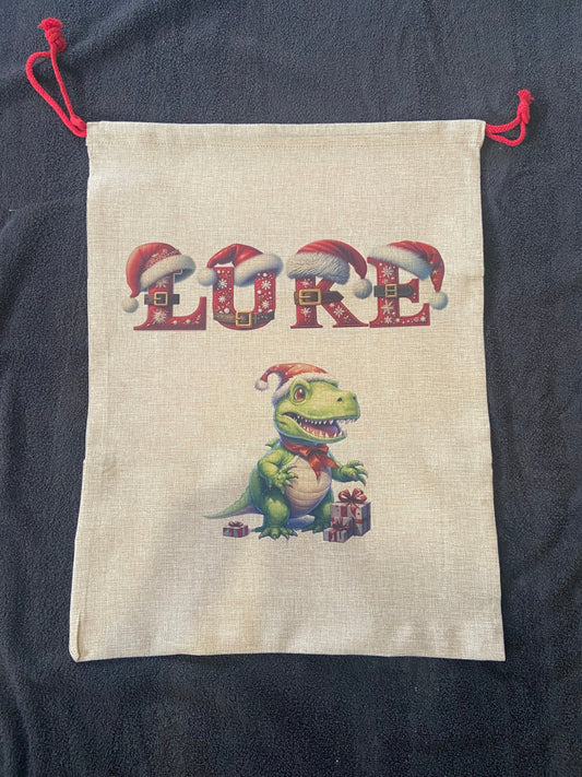 Personalised Name Extra Large Burlap Christmas Sacks - Choice of Image