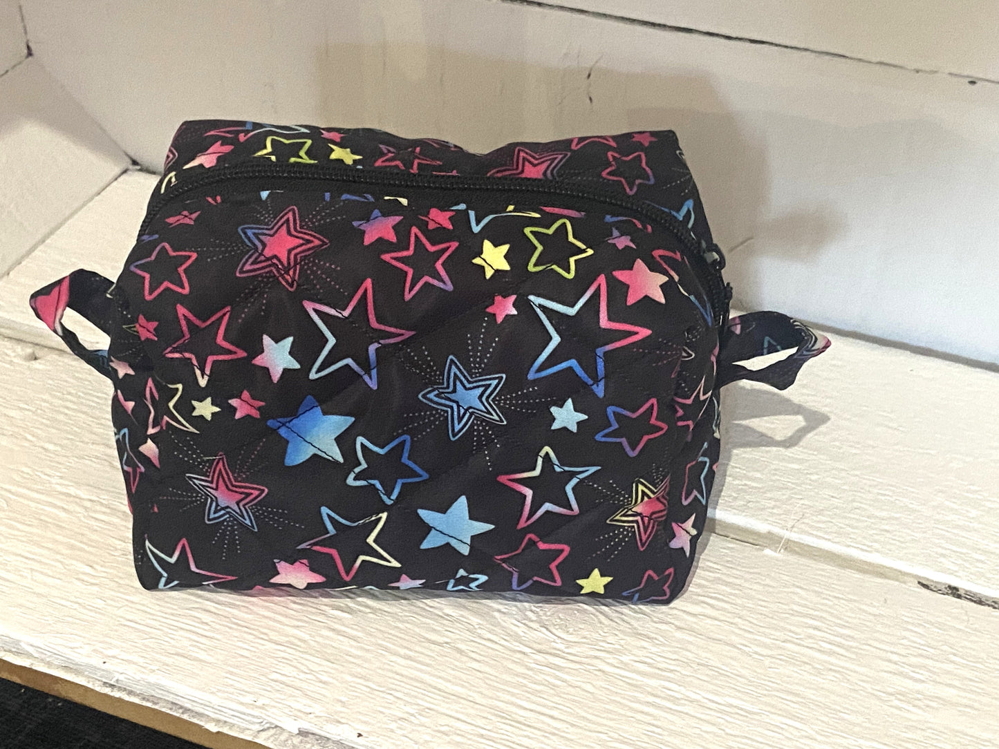 Quilted Boxy Pouch - Medium - Colourful Stars
