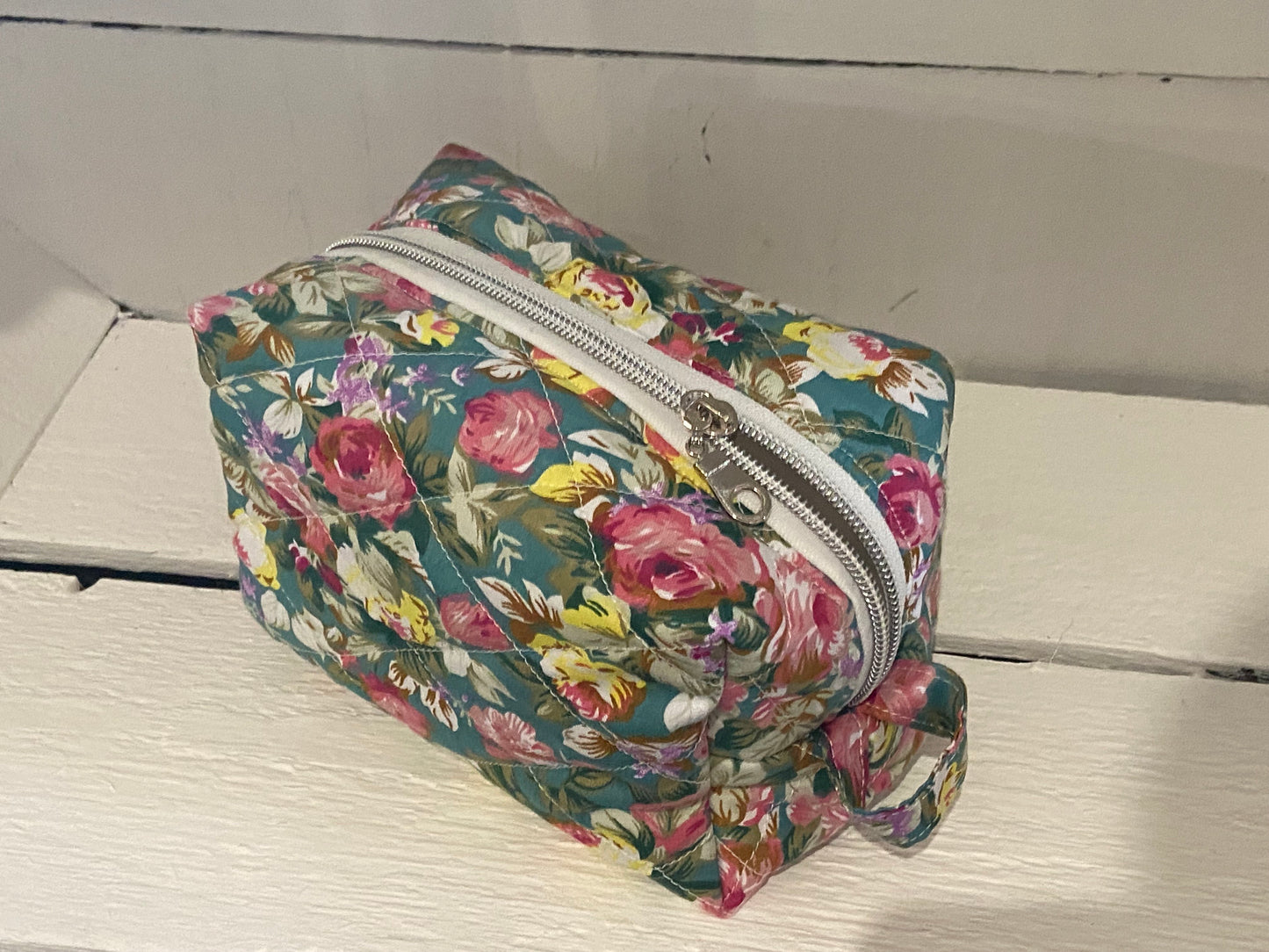 Quilted Boxy Pouch - Medium - Floral Garden