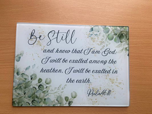Medium Rectange Chopping Boards - 20x27.5cm Heat Resistant -Be Still & Know Psalm 46:10