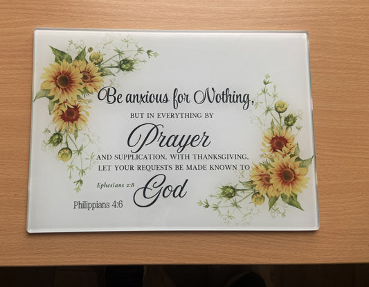 Medium Rectange Chopping Boards - 20x27.5cm Heat Resistant - Be Anxious For Nothing Phil 4:6