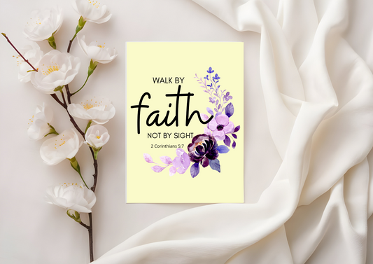 Scripture Card - 2 Corinthians 5:7 Walk by Faith Not By Sight