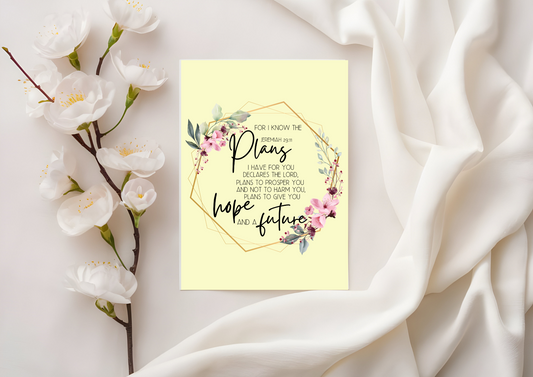 Scripture Card - Jeremiah 29:11 For I Know The Plans I Have For You