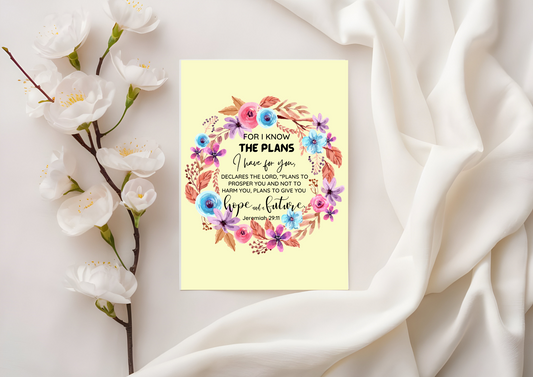 Scripture Card - Jeremiah 29:11 For I Know The Plans I Have For You