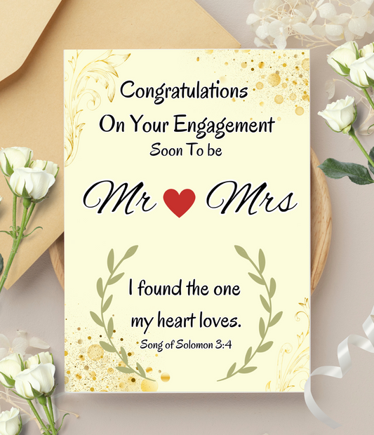 Engagement Card - I Found The One My Heart Loves Song of Solomon 3:4