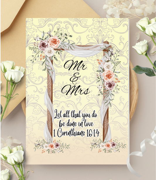 Wedding Card - Let All You Do Be Done In Love 1 Corinthians 16:14