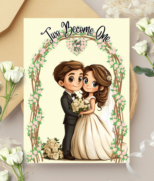 Wedding Card - Two Become One Mark 10:8