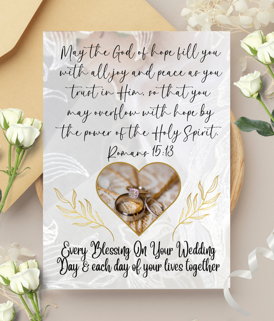 Wedding Card - May the God of hope fill you with all Joy Romans 15:13