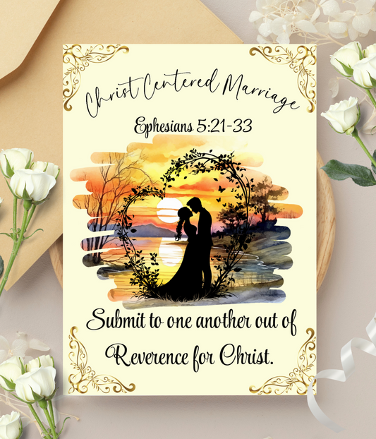 Wedding Card - Christ Centered Marriage Ephesians 5:21-33