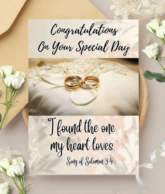 Wedding Card - I Found The One My Heart Loves Song of Solomon 3:4